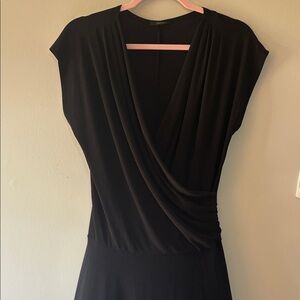 Soprano Black Draped Midi Dress size L